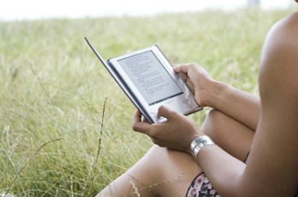 Woman with e-reader
