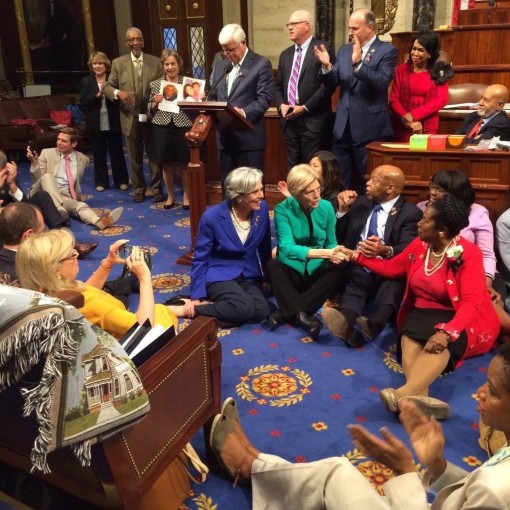 U.S. Congress: Conducting a Fervent Sit-in to Force a Vote on Gun Violence
